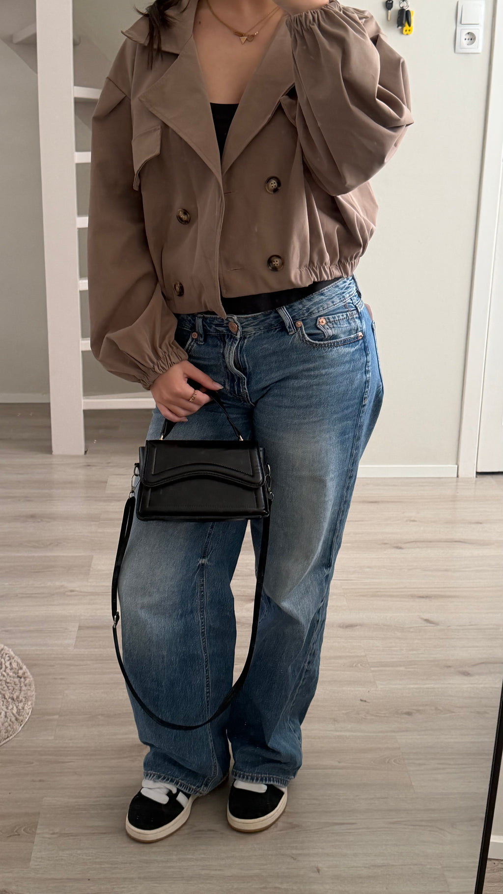 Milano Cropped Trench Jacket – Taupe
