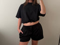 Co-ord Set zwart – Cropped Top & Tailored Short