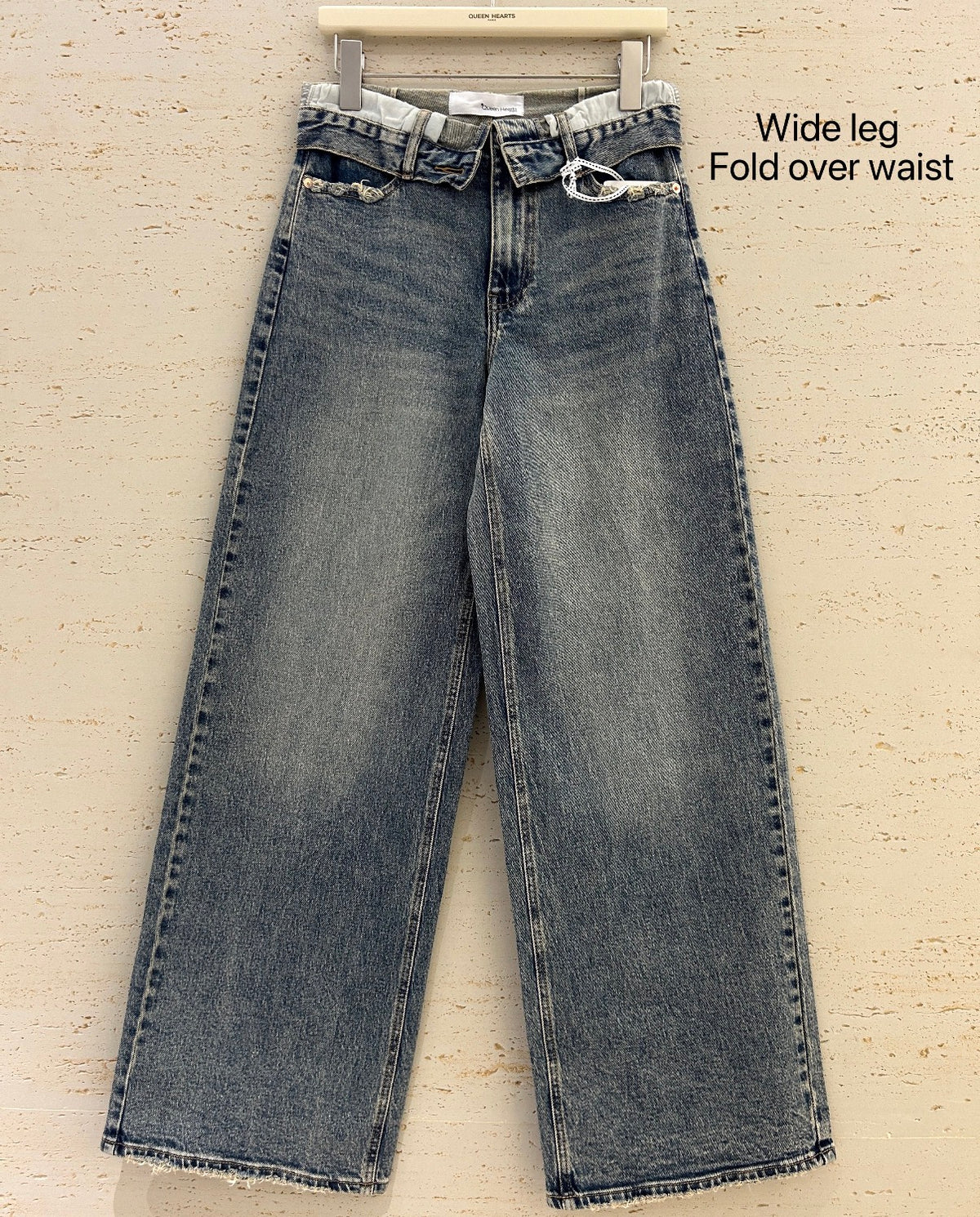 Wide Leg Jeans – Fold Over Waist