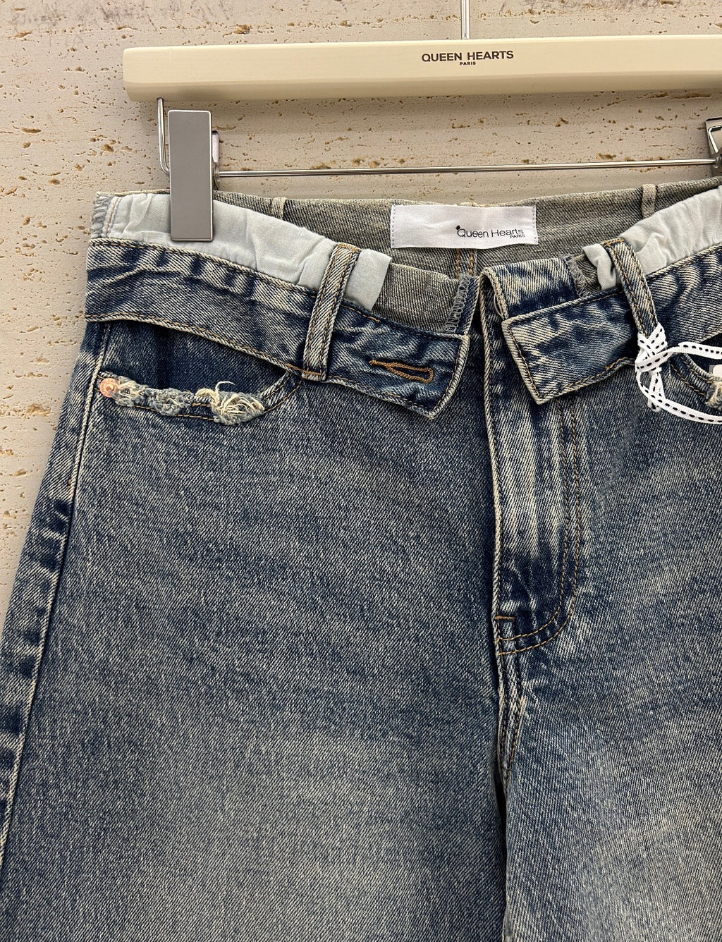 Wide Leg Jeans – Fold Over Waist