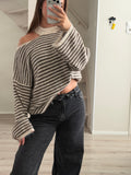Striped Off Shoulder Sweater