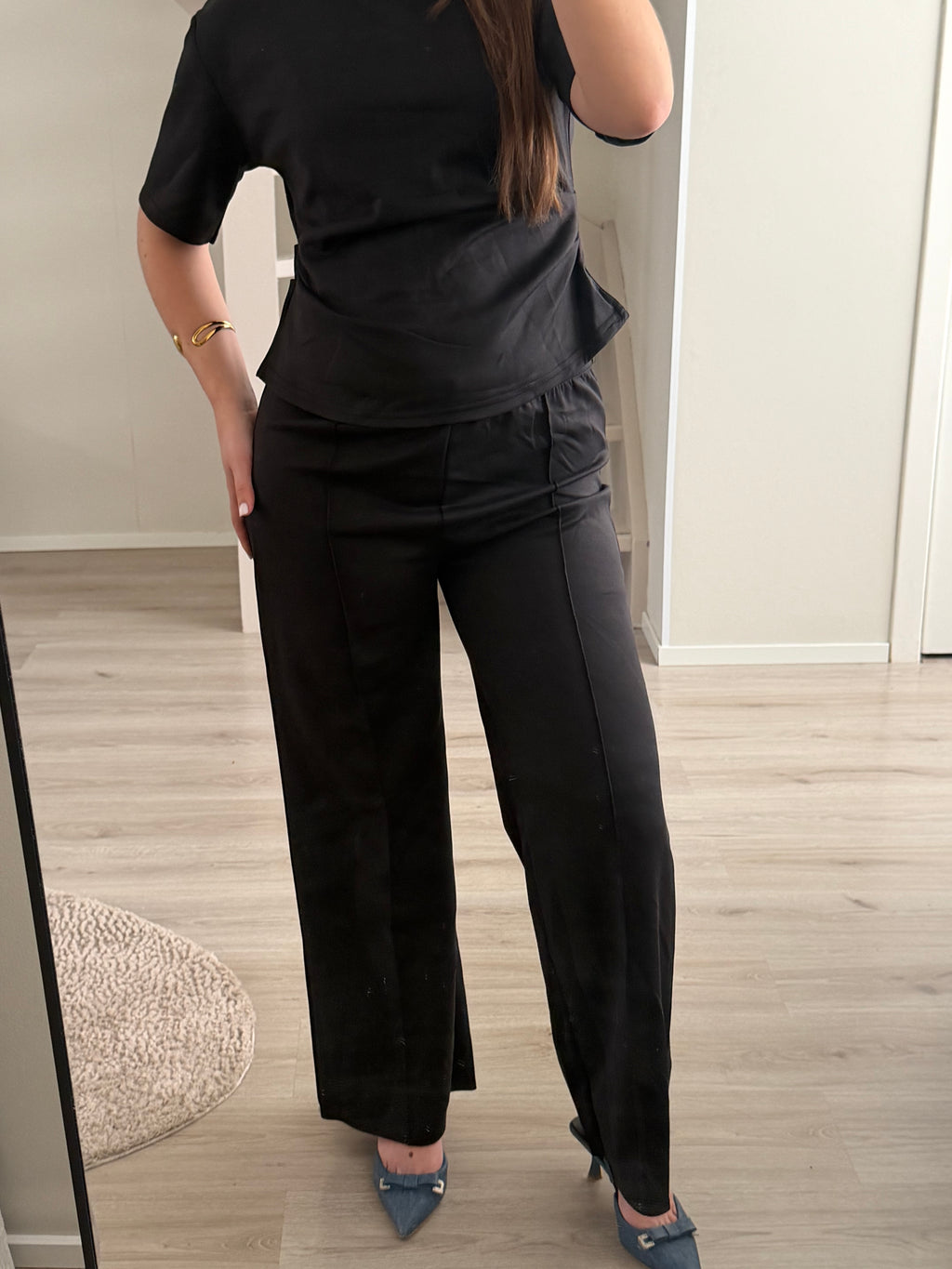 Black Lounge Set – Top & Wide Leg Broek